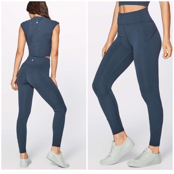 lululemon athletica Pants - Lululemon in movement high rise tights 7/8 Mach blue 2